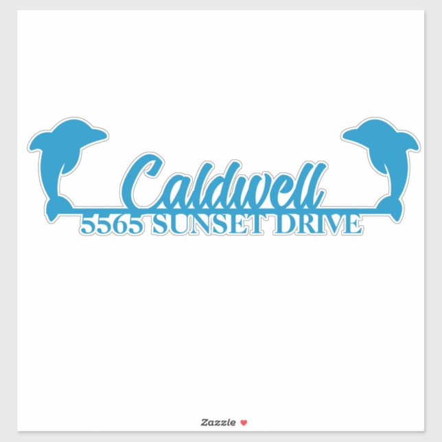 Dolphin Personalized Address Mailbox Sticker (Sheet)