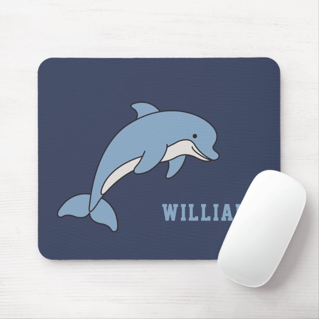 Dolphin Personalized Custom Name Back To School Mouse Pad (With Mouse)