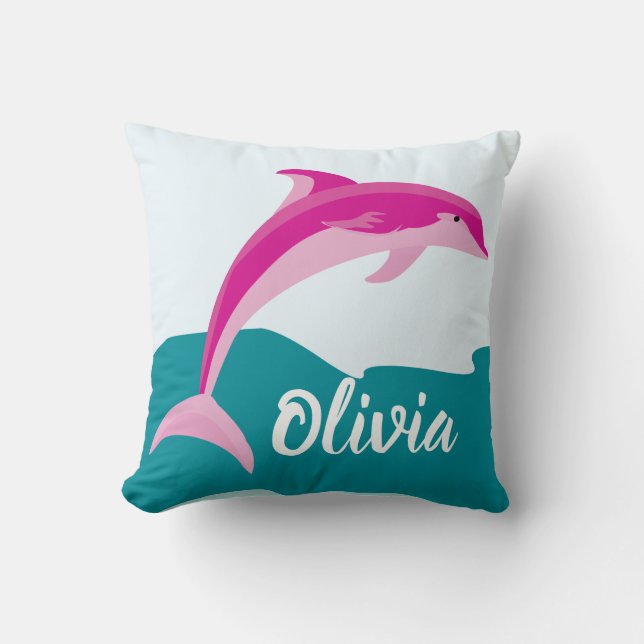 Dolphin Pillow Personalized (Front)