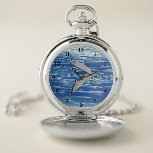Dolphin Play Pocket Watch (Inside)