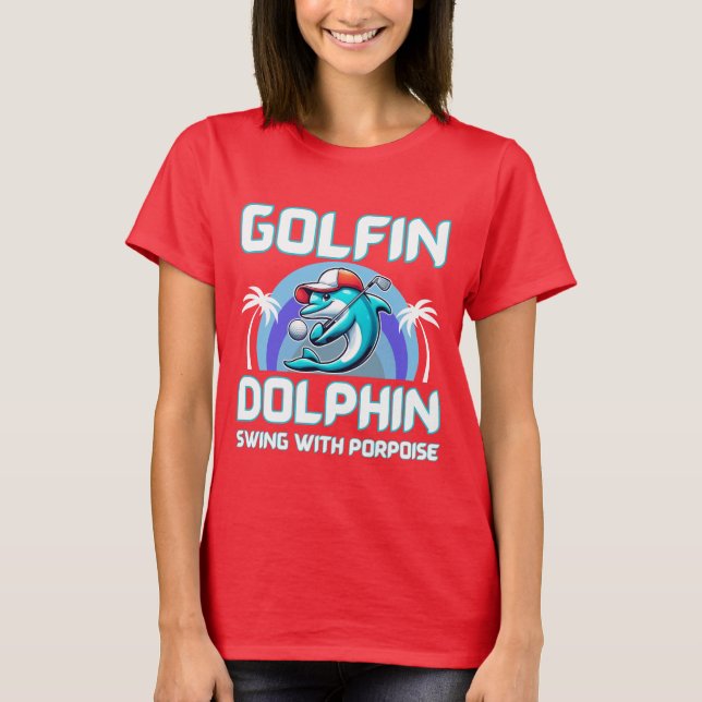 Dolphin playing golf shirt | Gift for dad (Front)