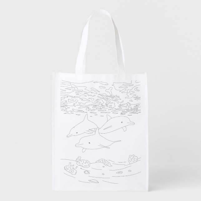 Dolphin Pod Adult Coloring Bag (Front)