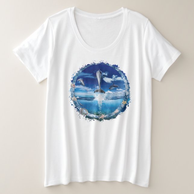 DOLPHIN POD CAST PARTY PLUS SIZE T-Shirt (Design Front)