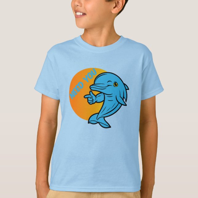 Dolphin Pointer Neon Splash T-Shirt (Front)