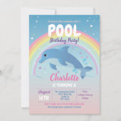 Dolphin Pool Party Birthday Beach Float Ocean Invitation (Front)