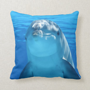 Dolphin Portrait Throw Pillow