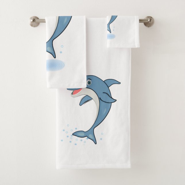 Dolphin Print Bath Towel Set (Insitu)