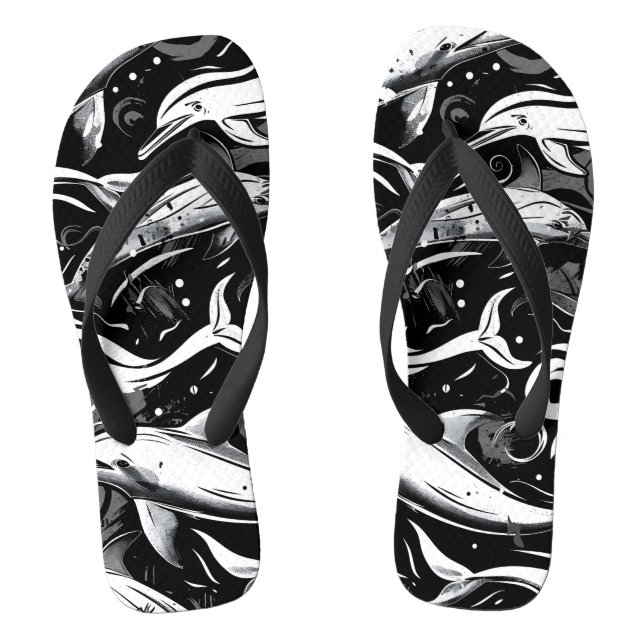 Dolphin Print Flip Flops (Footbed)