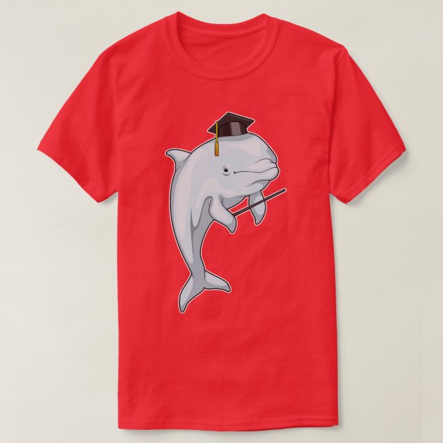 Dolphin Professor Cylinder T-Shirt (Design Front)