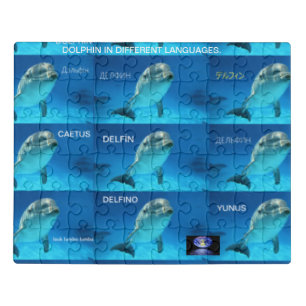 DOLPHIN PUZZLE IN DIFFERENT LANGUAGES.