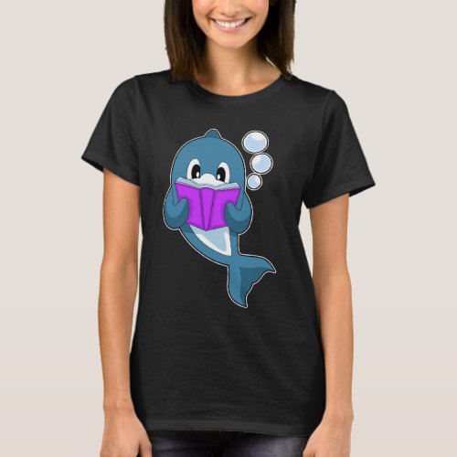 Dolphin Reading Book T_Shirt