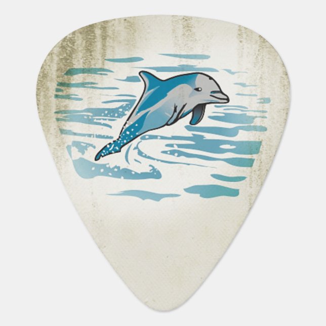 Dolphin Retro Guitar Pick Plectrum (Front)
