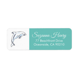 DOLPHIN Return address _elegant handwriting Label