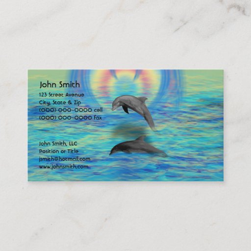 Customizable Dolphin Rising Business Card Templates