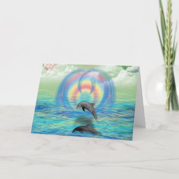 Dolphin Rising Card by stellerangel at Zazzle