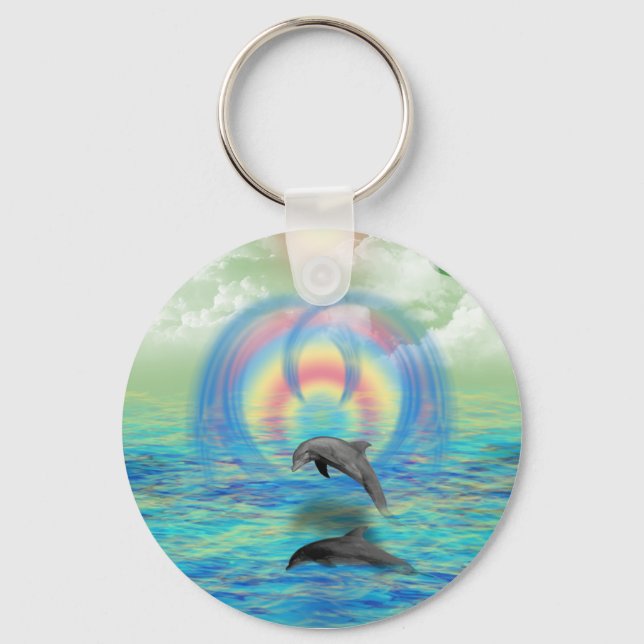 Dolphin Rising Keychain (Front)