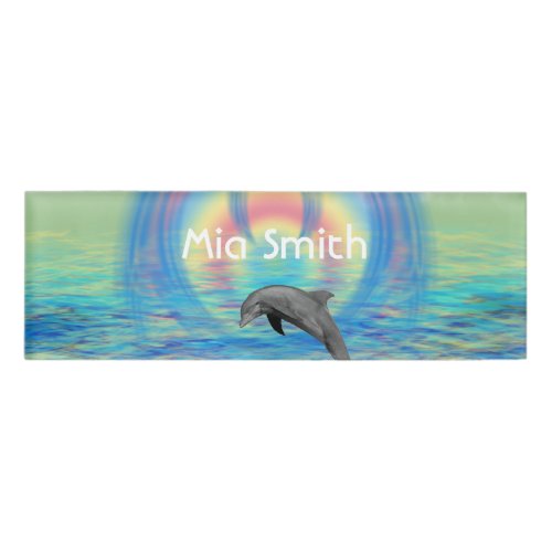 Dolphin Rising Name Tag