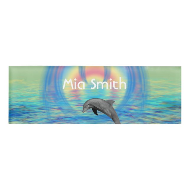 Dolphin Rising Name Tag (Front)