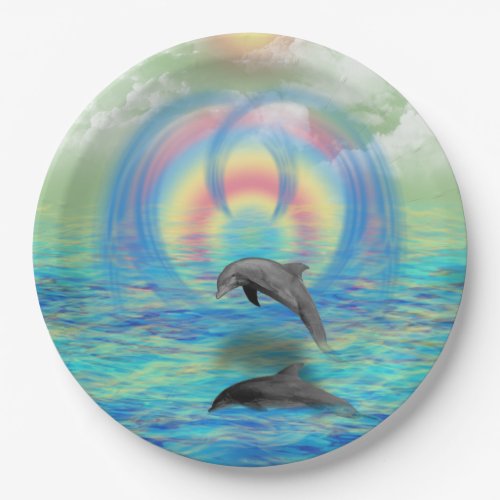 Dolphin Rising Paper Plates