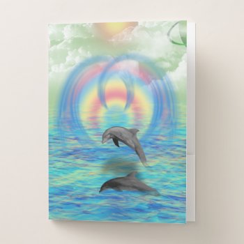 Dolphin Rising Pocket Folder by stellerangel at Zazzle