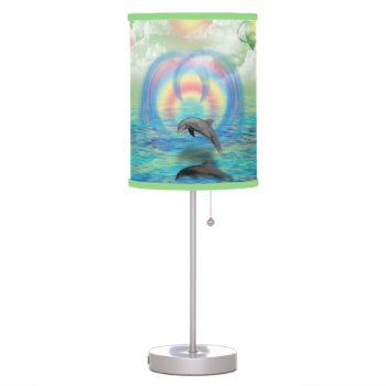 Dolphin Rising Table Lamp by stellerangel at Zazzle