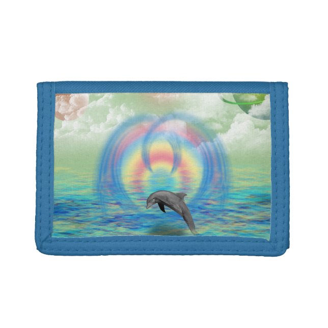 Dolphin Rising Trifold Wallet (Front)