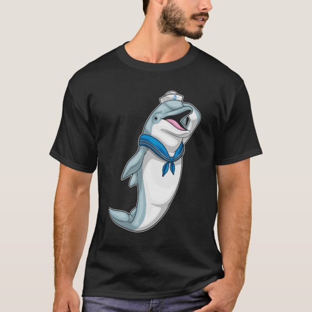 Dolphin Sailor Sailor hat T-Shirt (Front)