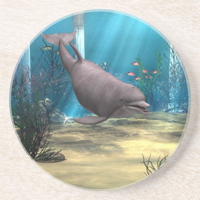 Dolphin Sandstone Coaster (Front)