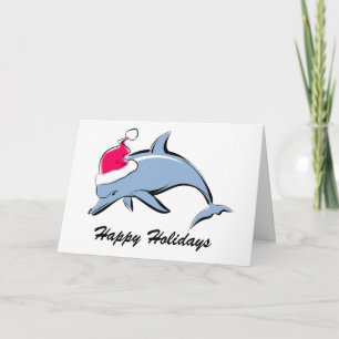 Dolphin Santa Christmas Card