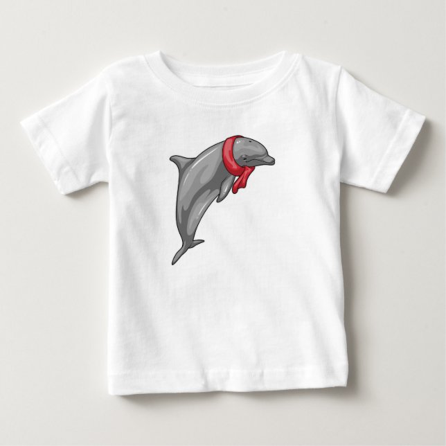 Dolphin Scarf Baby T-Shirt (Front)
