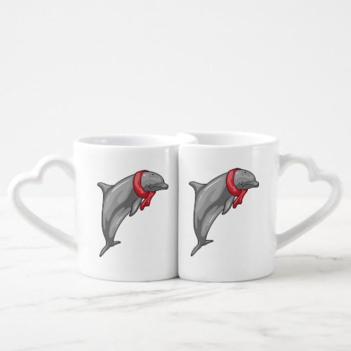 Dolphin Scarf Coffee Mug Set