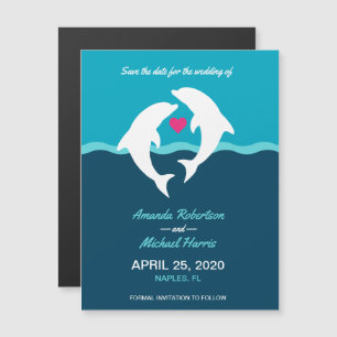 Dolphin Sea Wedding Magnetic Invitation
