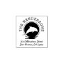 Dolphin Silhouette Round Name & Return Address Rubber Stamp