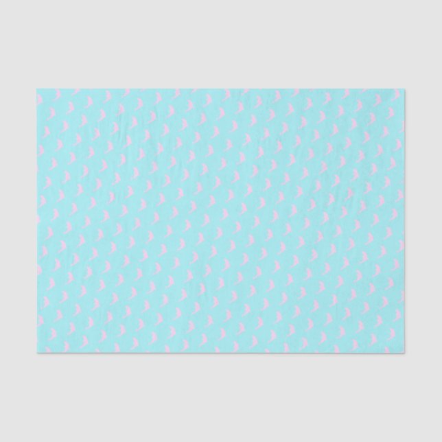 Dolphin simple clean fresh marine aqua pink   tissue paper (Front)