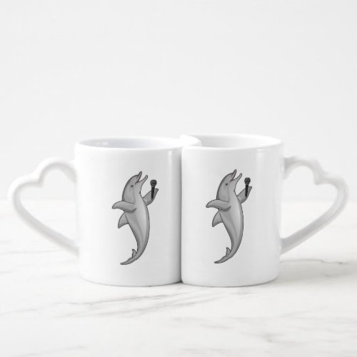 Dolphin Singer Microphone Coffee Mug Set