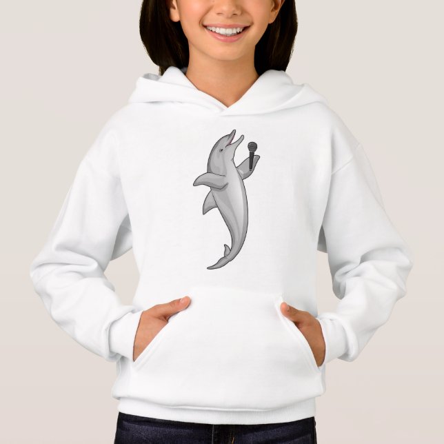 Dolphin Singer Microphone Hoodie (Front)
