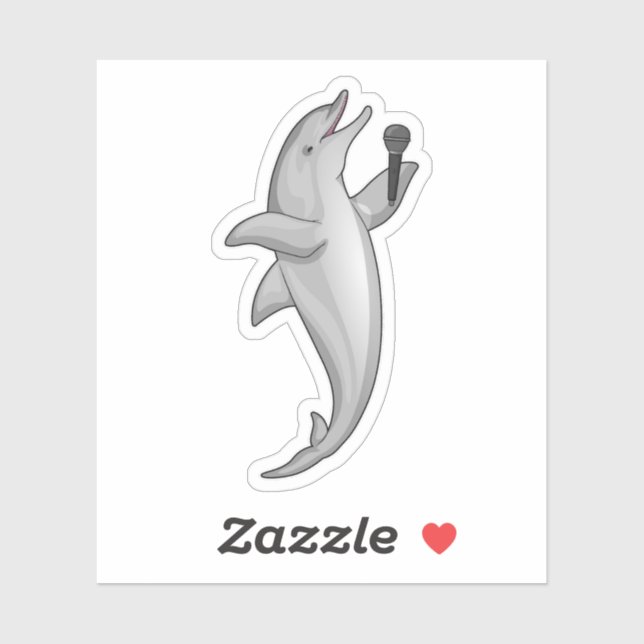 Dolphin Singer Microphone Sticker (Sheet)