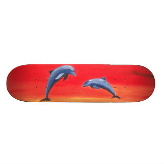 Dolphin Skateboard sunset Dolphins Art Skateboard