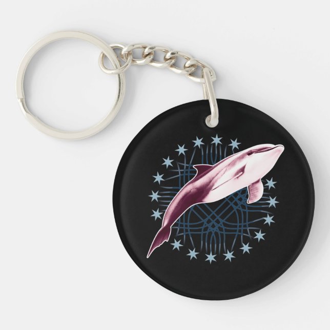 Dolphin Slick Graphic Design Keychain (Front)