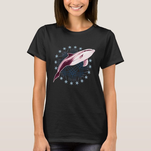 Dolphin Slick Graphic Design T-Shirt (Front)