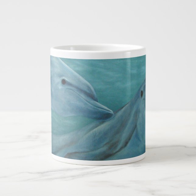 Dolphin Smiles Giant Coffee Mug (Front)