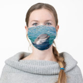 Dolphin Smiling Photography or Your Photo Adult Cloth Face Mask (Worn)