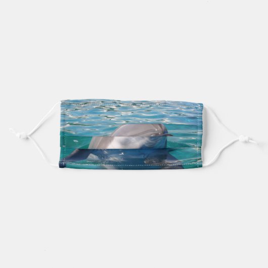 Dolphin Smiling Photography or Your Photo Adult Cloth Face Mask (Front, Folded)