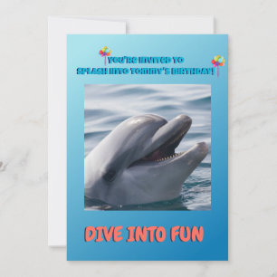 Dolphin Splash Birthday Invitation