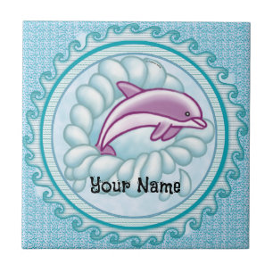 Dolphin Splash Ceramic Tile