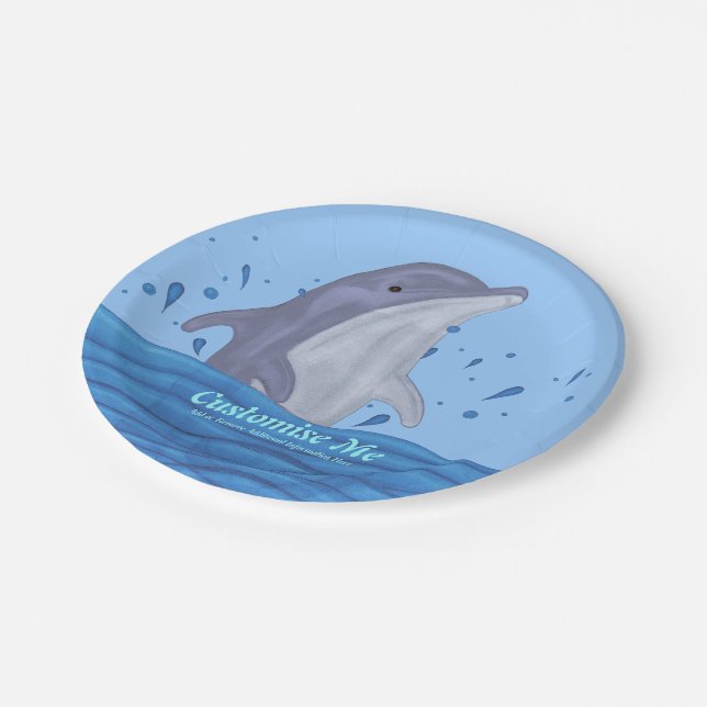 Dolphin Splash Paper Plates (Angled)