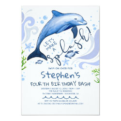 Dolphin Splash | Summer Pool Birthday Party Card