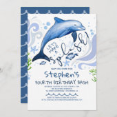 Dolphin Splash | Summer Pool Birthday Party Invitation (Front/Back)
