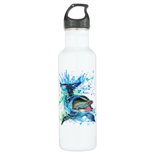 Dolphin Splash White Water Bottle