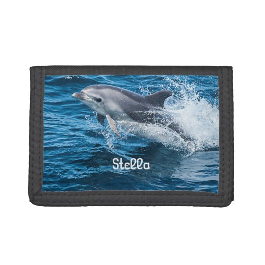 Dolphin Splashing Personalized Wallet | Zazzle.com